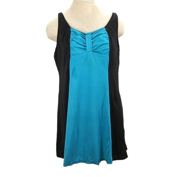Romans Womens Swim Dress Size 18W Front Ruched Bust Adjustable Straps - Picture 2 of 8